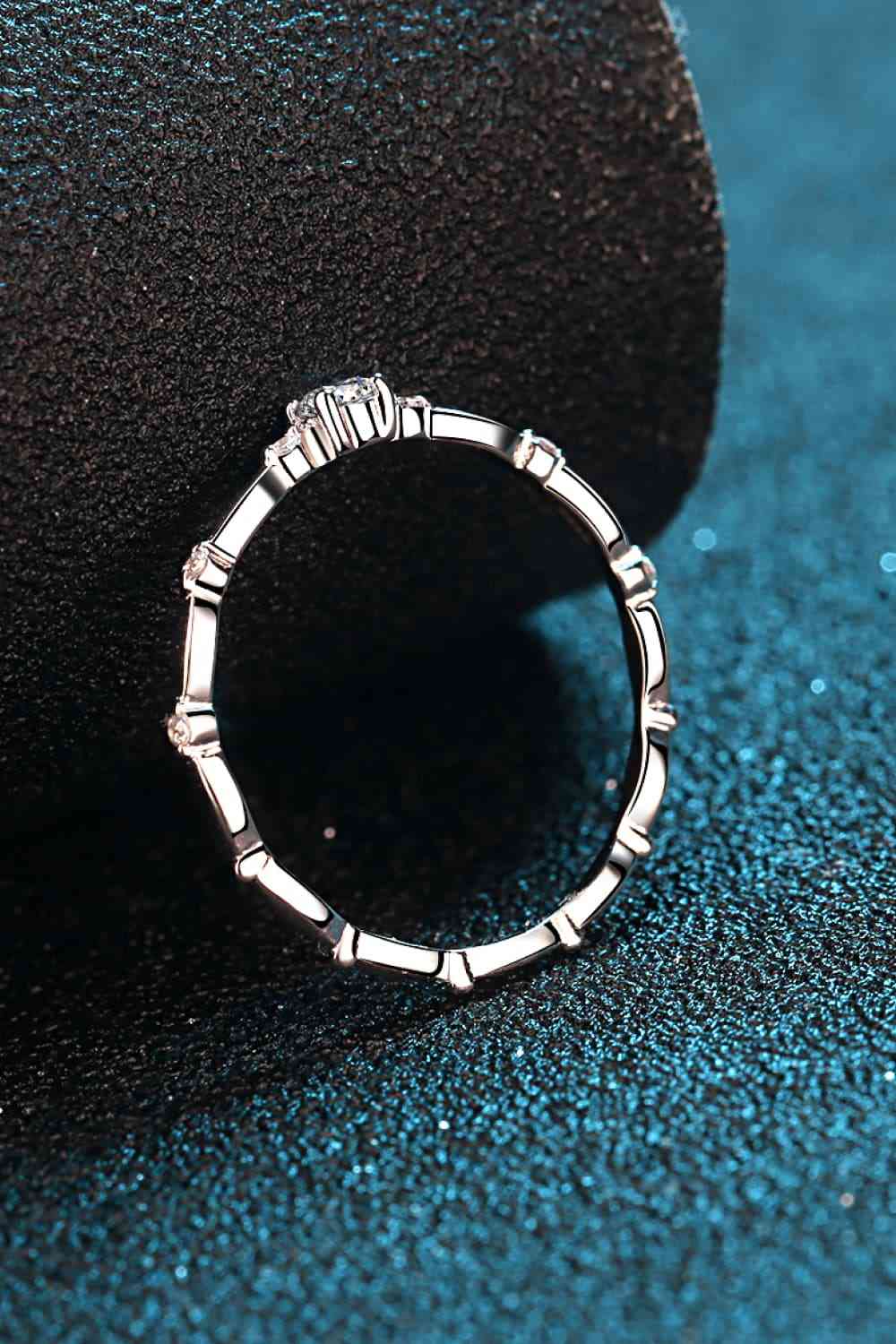 Moissanite 925 Sterling Silver Rhodium-Plated Ring - Ladyez