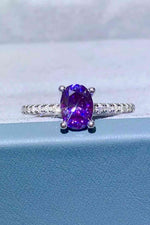 1 Carat Purple Moissanite 4-Prong Ring - Ladyez
