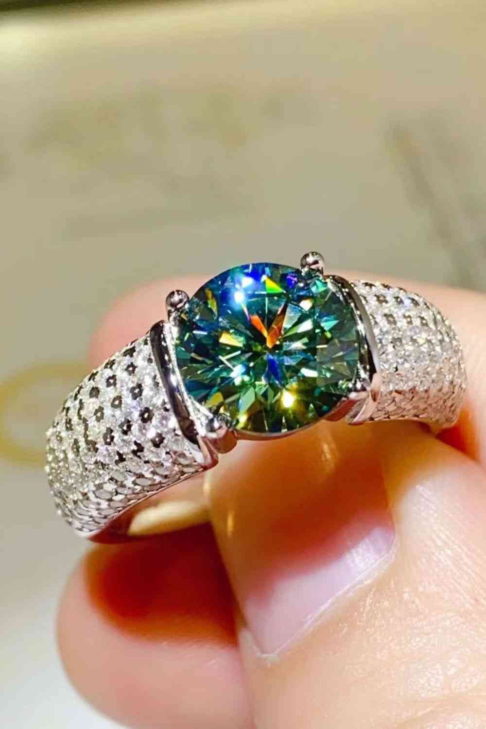 3 Carat Moissanite Side Stone Ring - Ladyez