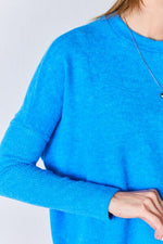 Zenana Ribbed Trim Round Neck Long Sleeve Top - Ladyez