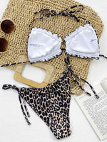 Frill Trill Halter Neck Bikini Set - Ladyez