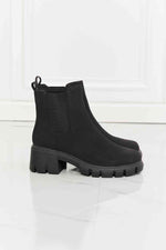 MMShoes Work For It Matte Lug Sole Chelsea Boots in Black - Ladyez