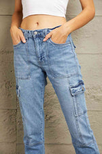 Kancan High Rise Slim Straight Cargo Pants - Ladyez
