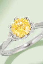 1 Carat Moissanite Contrast 925 Sterling Silver Ring - Ladyez