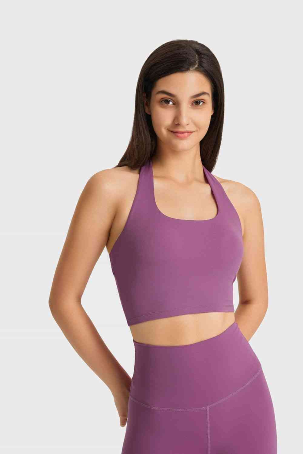 Breathable Halter Neck Sports Bra - Ladyez
