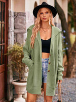 Dropped Shoulder Long Sleeve Cardigan - Ladyez