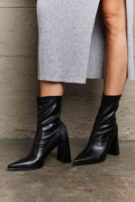 Weeboo Stacy Block Heel Sock Boots - Ladyez