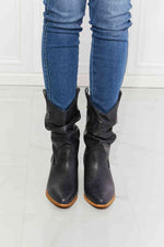 MMShoes Better in Texas Scrunch Cowboy Boots in Navy - Ladyez