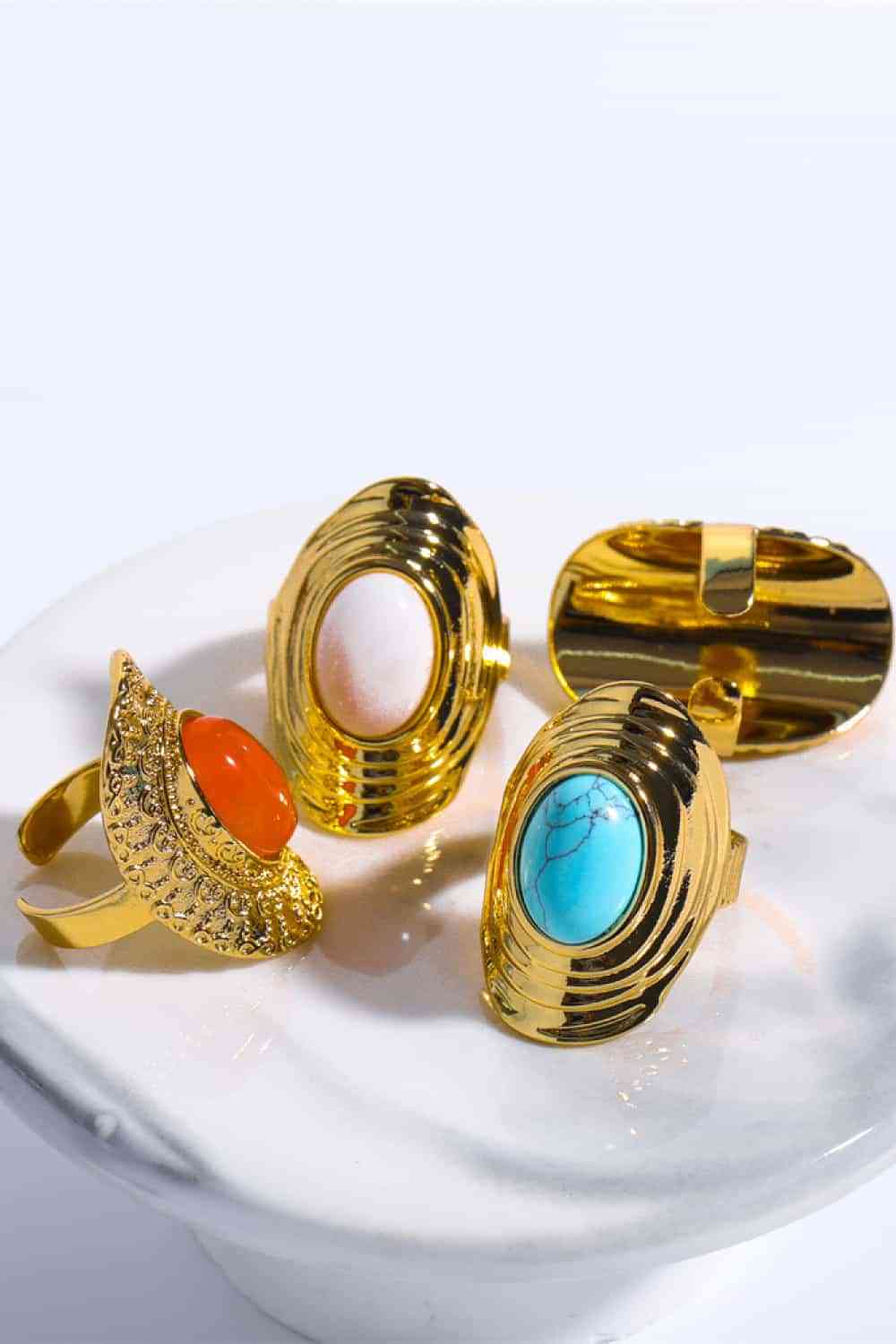 Natural Stone Copper Ring - Ladyez