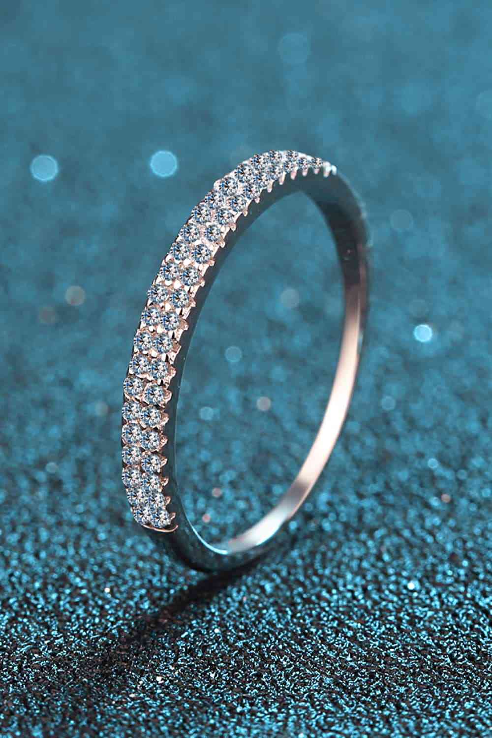 Moissanite 925 Sterling Silver Half-Eternity Ring - Ladyez