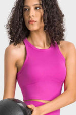 Racerback Cropped Sports Tank - Ladyez