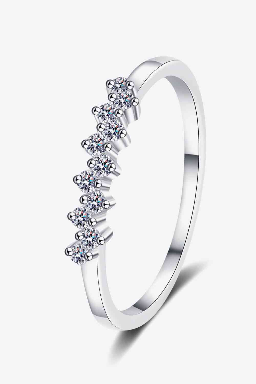 Eye-Catching 925 Sterling Silver Moissanite Ring - Ladyez