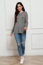 Basic Bae Full Size Round Neck Long Sleeve Top - Ladyez