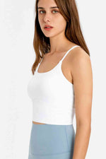 Crisscross Back Scoop Neck Sports Cami - Ladyez