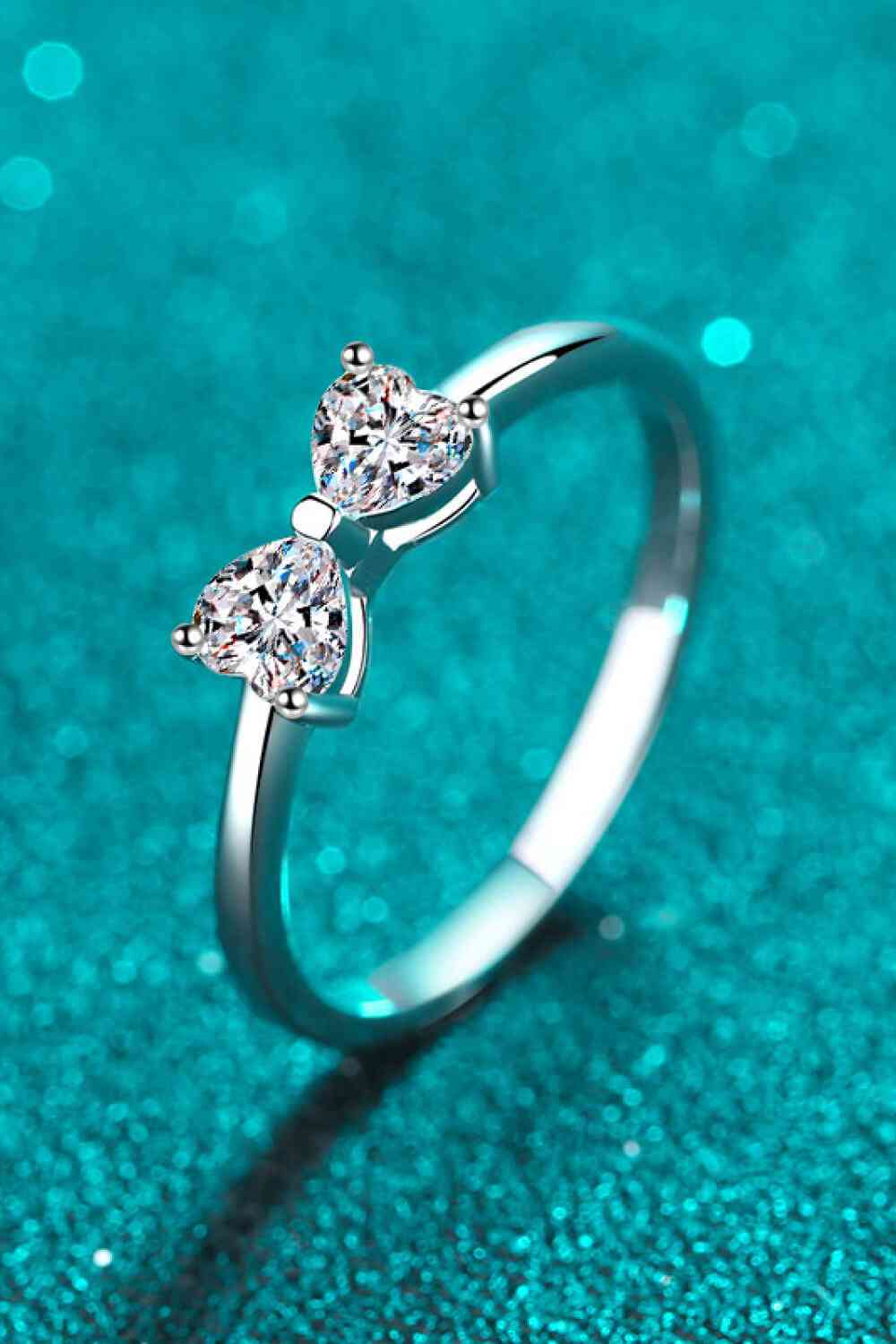 Moissanite Bow Rhodium-Plated Ring - Ladyez