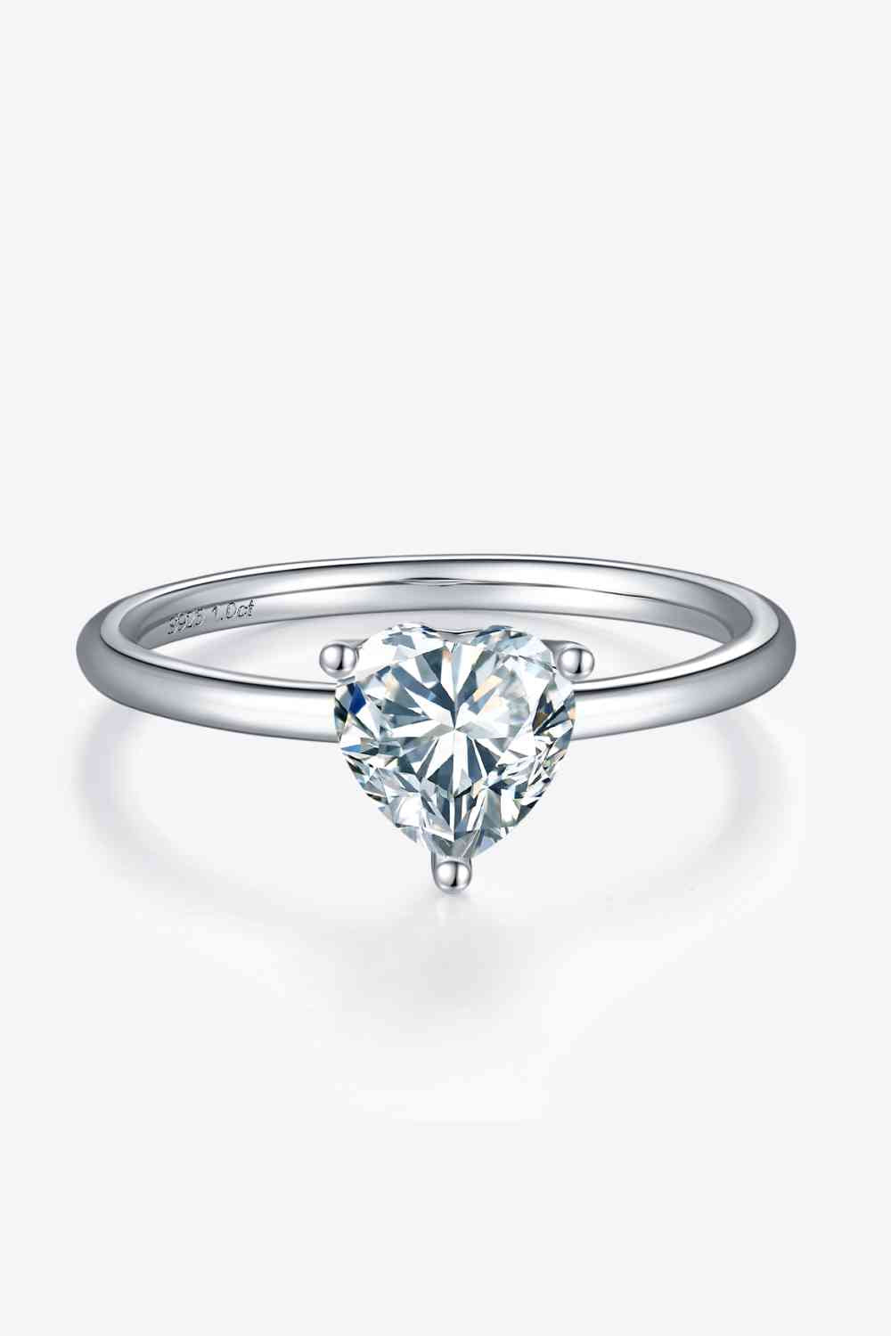 1 Carat Moissanite 925 Sterling Silver Solitaire Ring - Ladyez