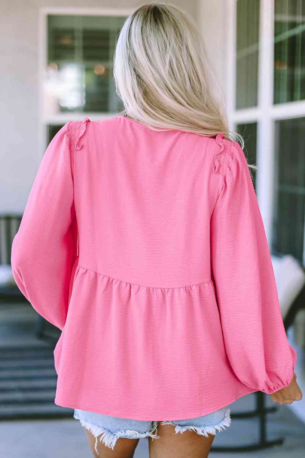 V-Neck Babydoll Top