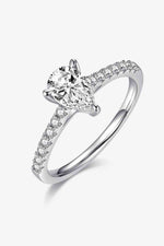 1 Carat Moissanite 925 Sterling Silver Side Stone Ring - Ladyez