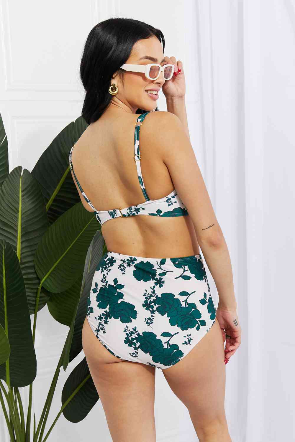 Marina West Swim Take A Dip Twist High-Rise Bikini in Forest - Ladyez