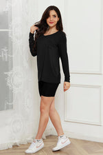 Basic Bae Full Size V-Neck Long Sleeve Top - Ladyez