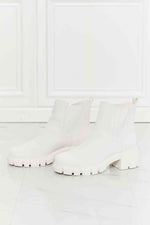 MMShoes Work For It Matte Lug Sole Chelsea Boots in White - Ladyez