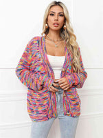 V-Neck Long Sleeve Cardigan - Ladyez