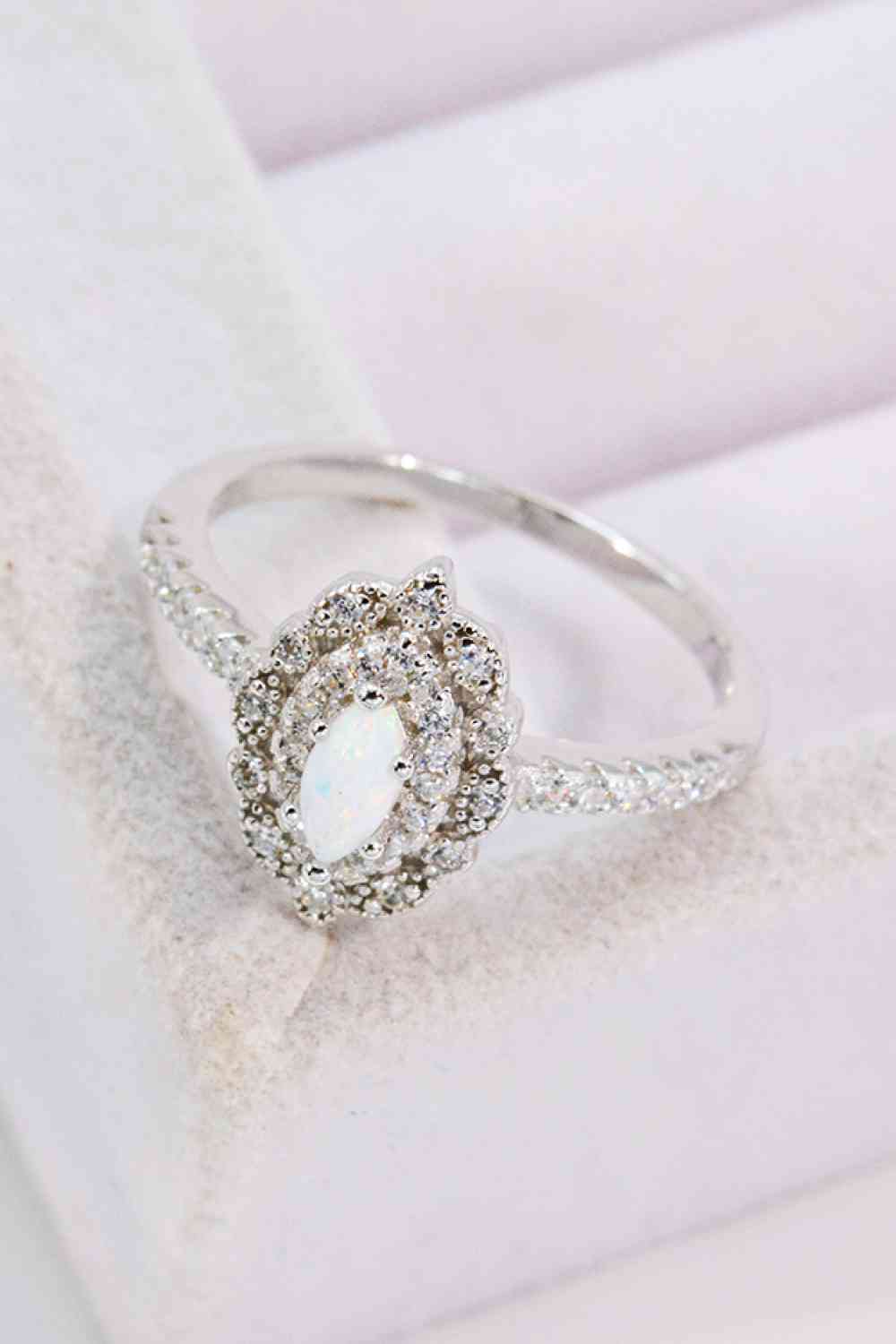 Modern Love Story Opal and Zircon Ring - Ladyez