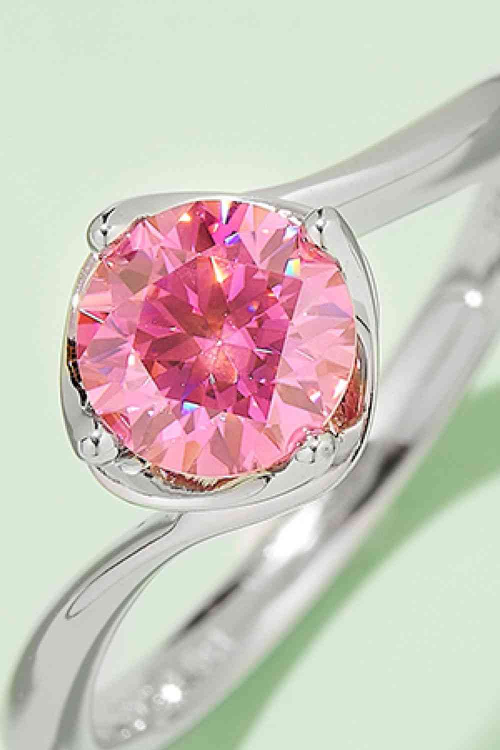 1 Carat Moissanite 925 Sterling Silver Solitaire Ring - Ladyez