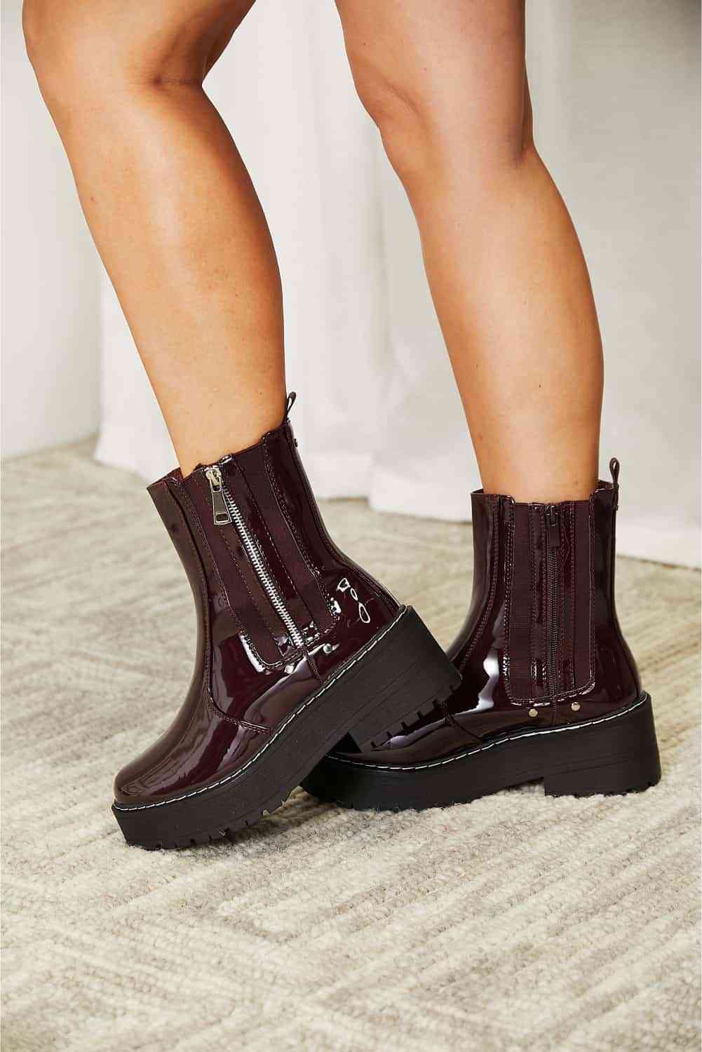 Forever Link Side Zip Platform Boots - Ladyez