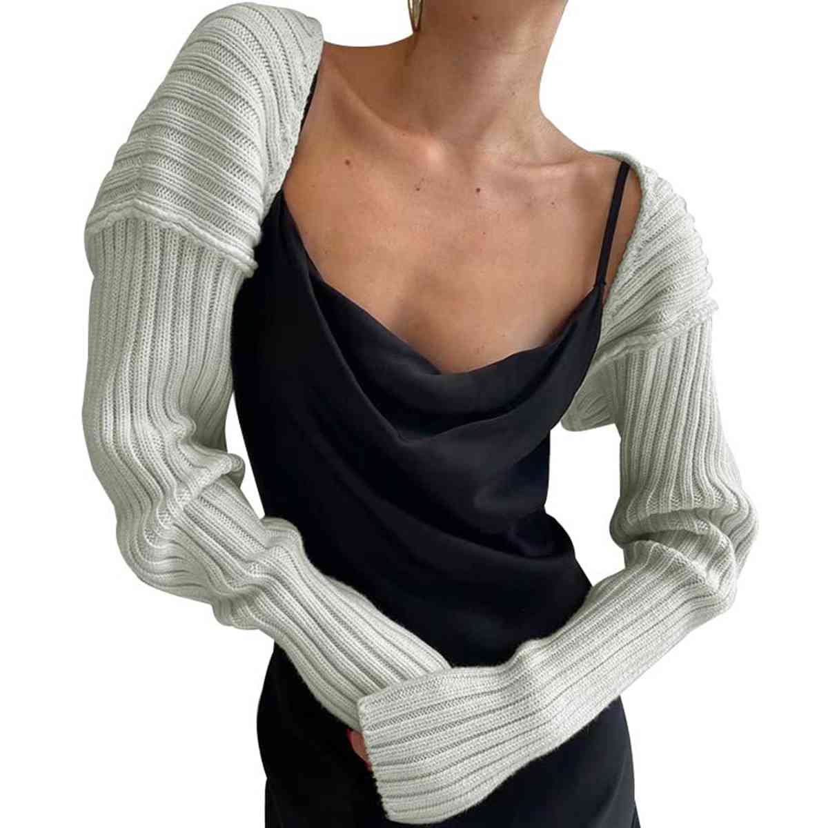 Long Sleeve Knit Bolero - Ladyez