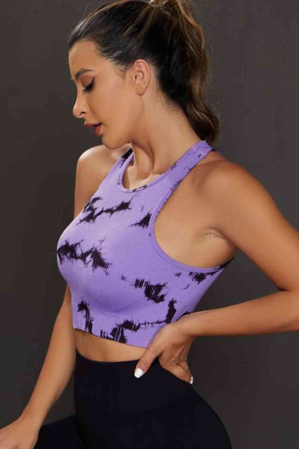 Tie-dye Cropped Round Neck Tank Top - Ladyez