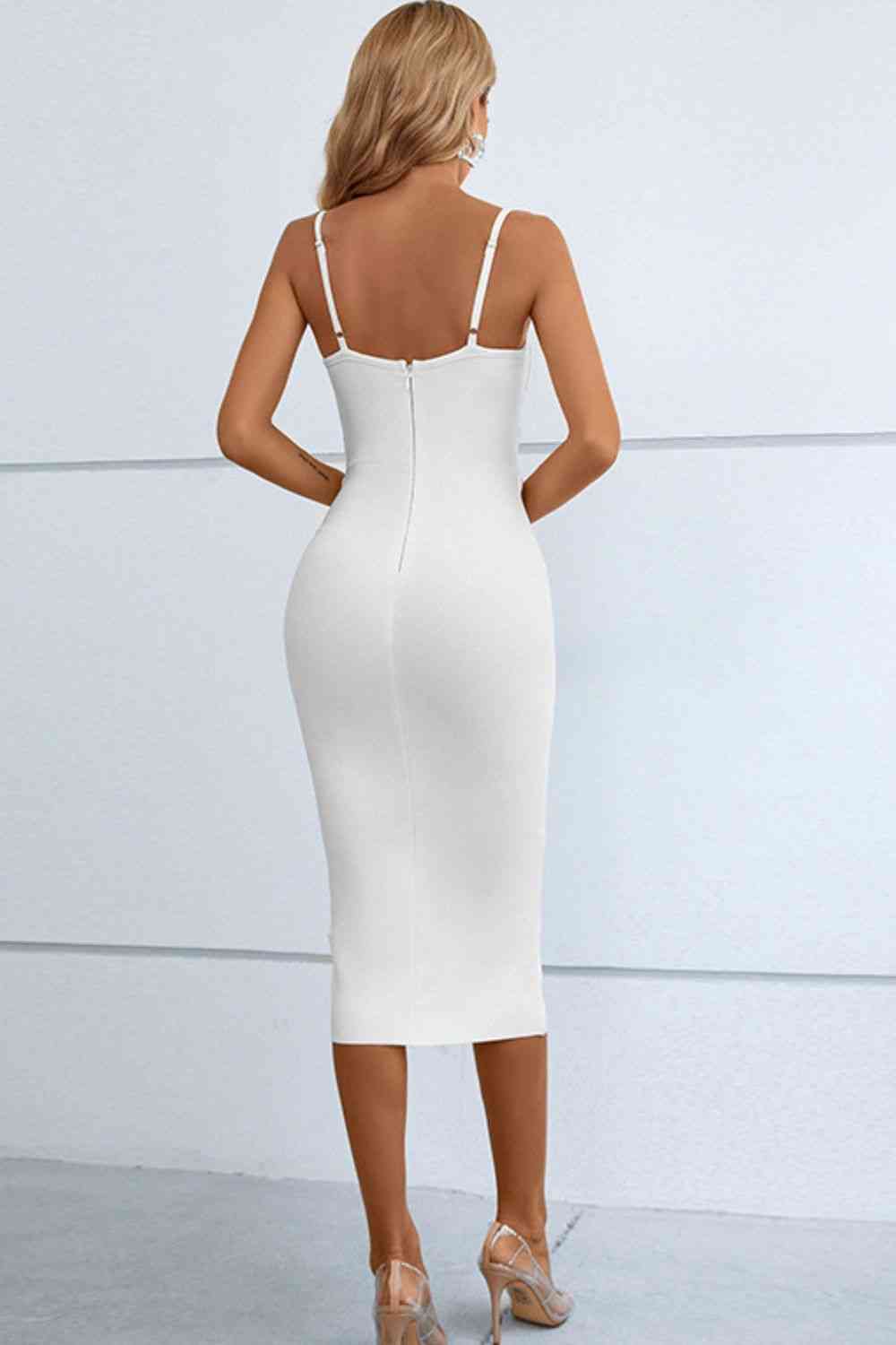 Cutout Spaghetti Strap Bodycon Dress - Ladyez
