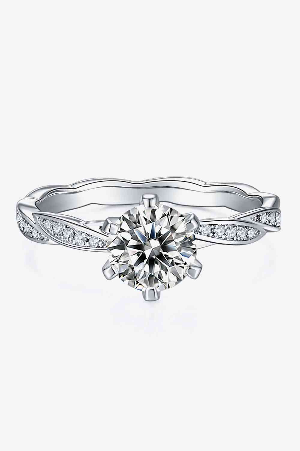 1 Carat Moissanite 925 Sterling Silver Ring - Ladyez