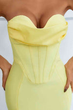 Seam Detail Strapless Sweetheart Neck Dress - Ladyez