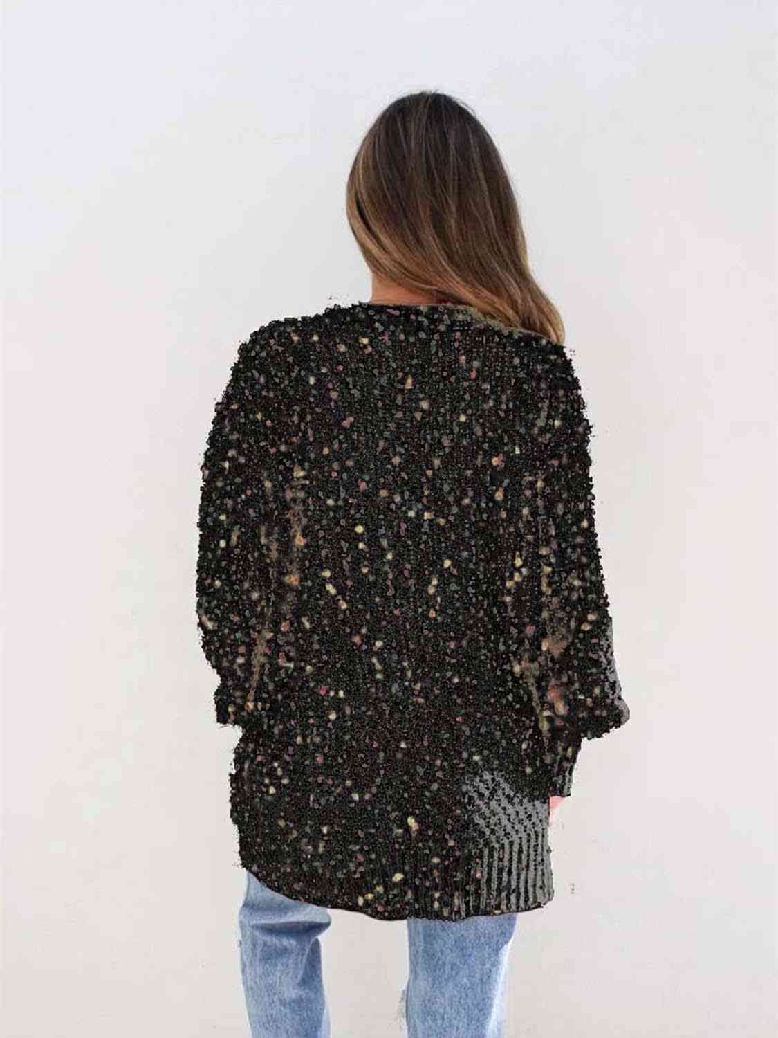 Multicolored Open Front Cardigan - Ladyez