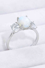 Natural Moonstone and Zircon Ring - Ladyez