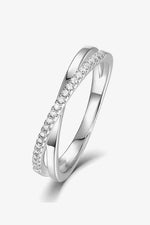 925 Sterling Silver Crisscross Moissanite Ring - Ladyez