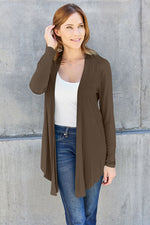 Basic Bae Full Size Open Front Long Sleeve Cardigan - Ladyez