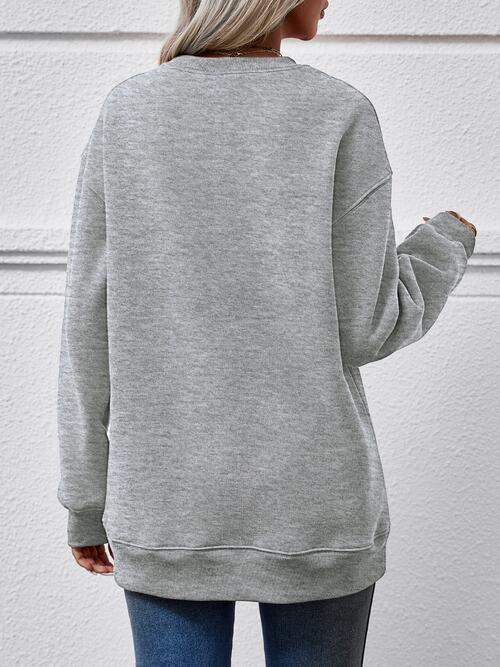 THE HELL I WON'T Round Neck Long Sleeve Sweatshirt - Ladyez