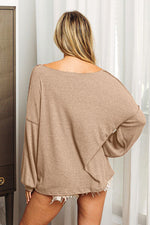 BiBi Exposed Seam Long Sleeve Top - Ladyez