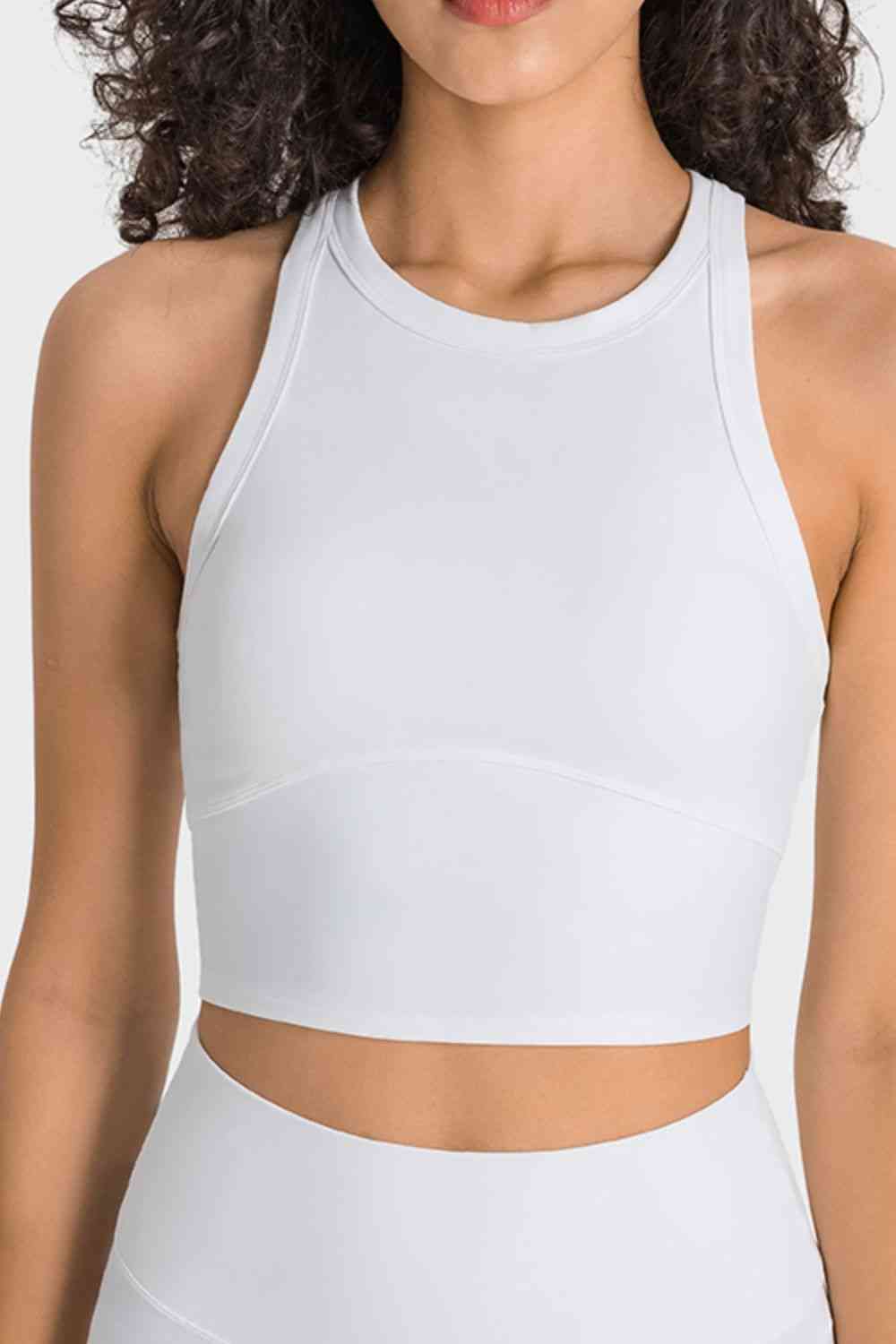 Racerback Cropped Sports Tank - Ladyez