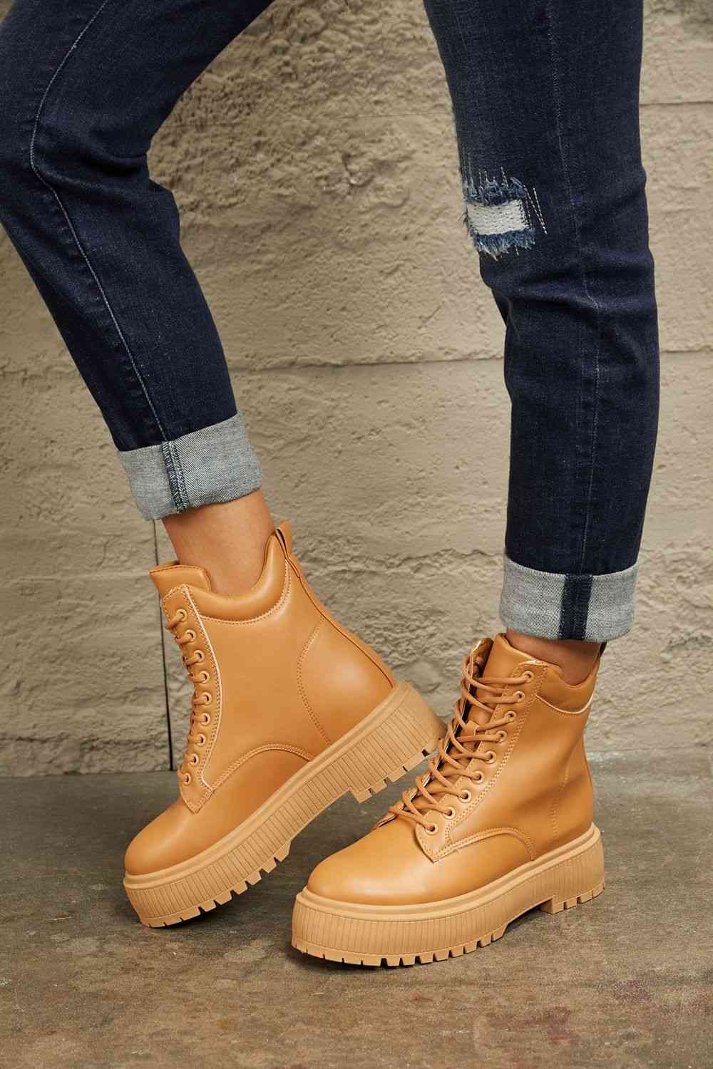 East Lion Corp Platform Combat Boots - Ladyez