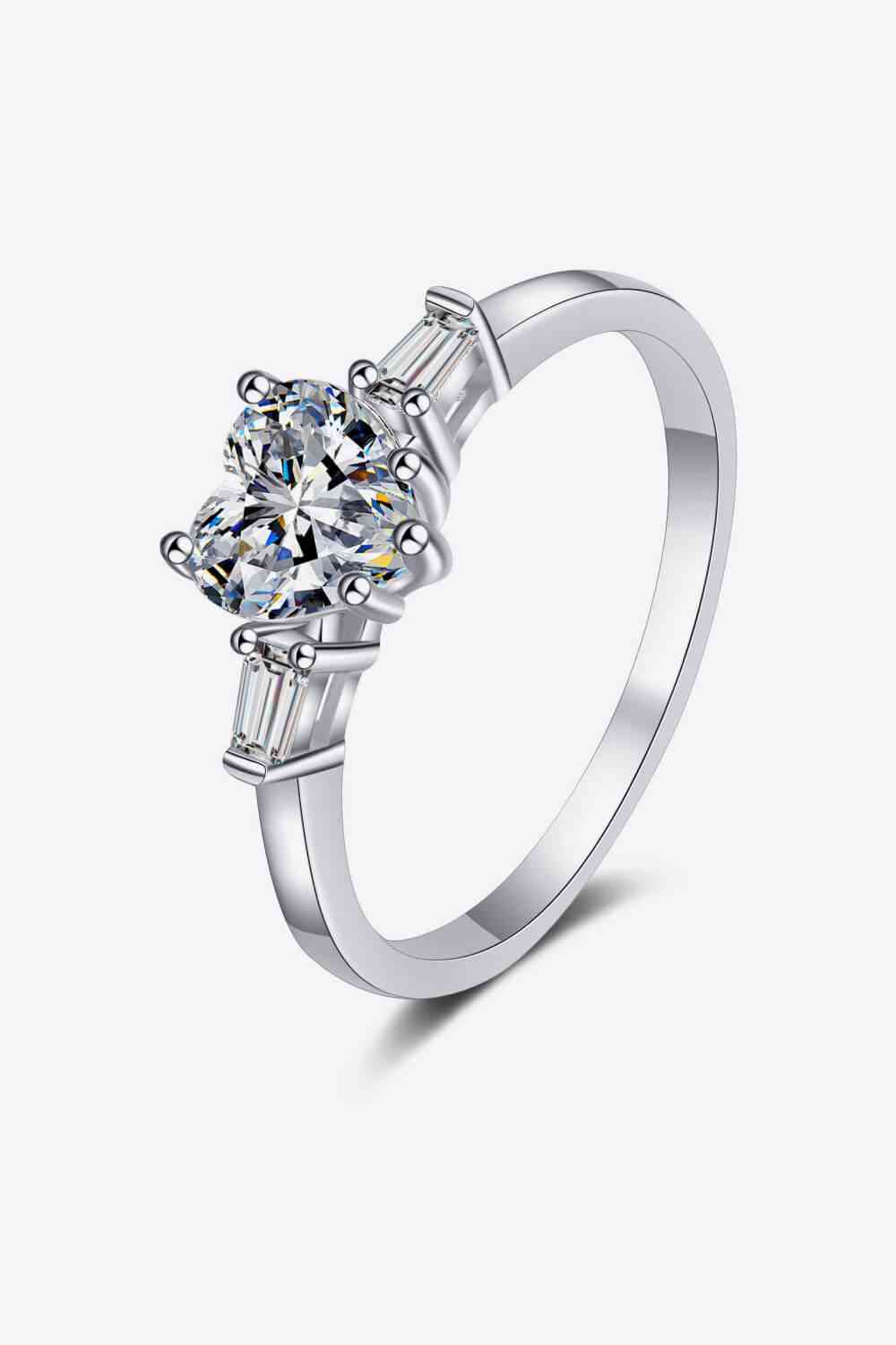 1.2 Carat Moissanite Heart Ring - Ladyez