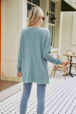 Long Sleeve Pocketed Cardigan - Ladyez