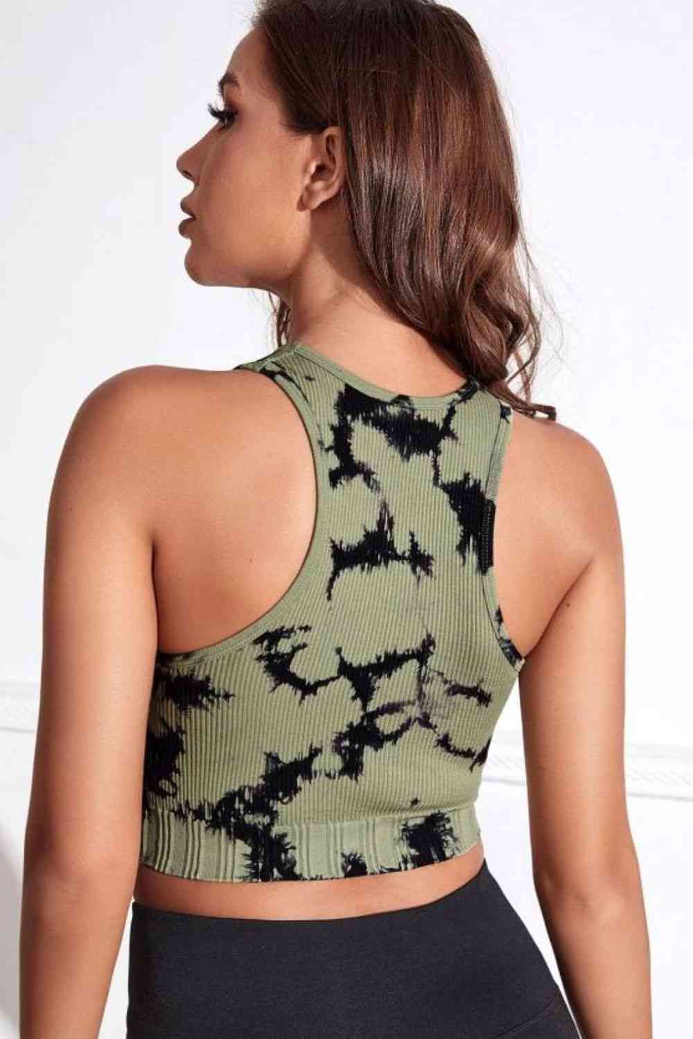 Tie-dye Cropped Round Neck Tank Top - Ladyez