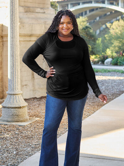 Basic Bae Full Size Round Neck Long Sleeve T-Shirt - Ladyez