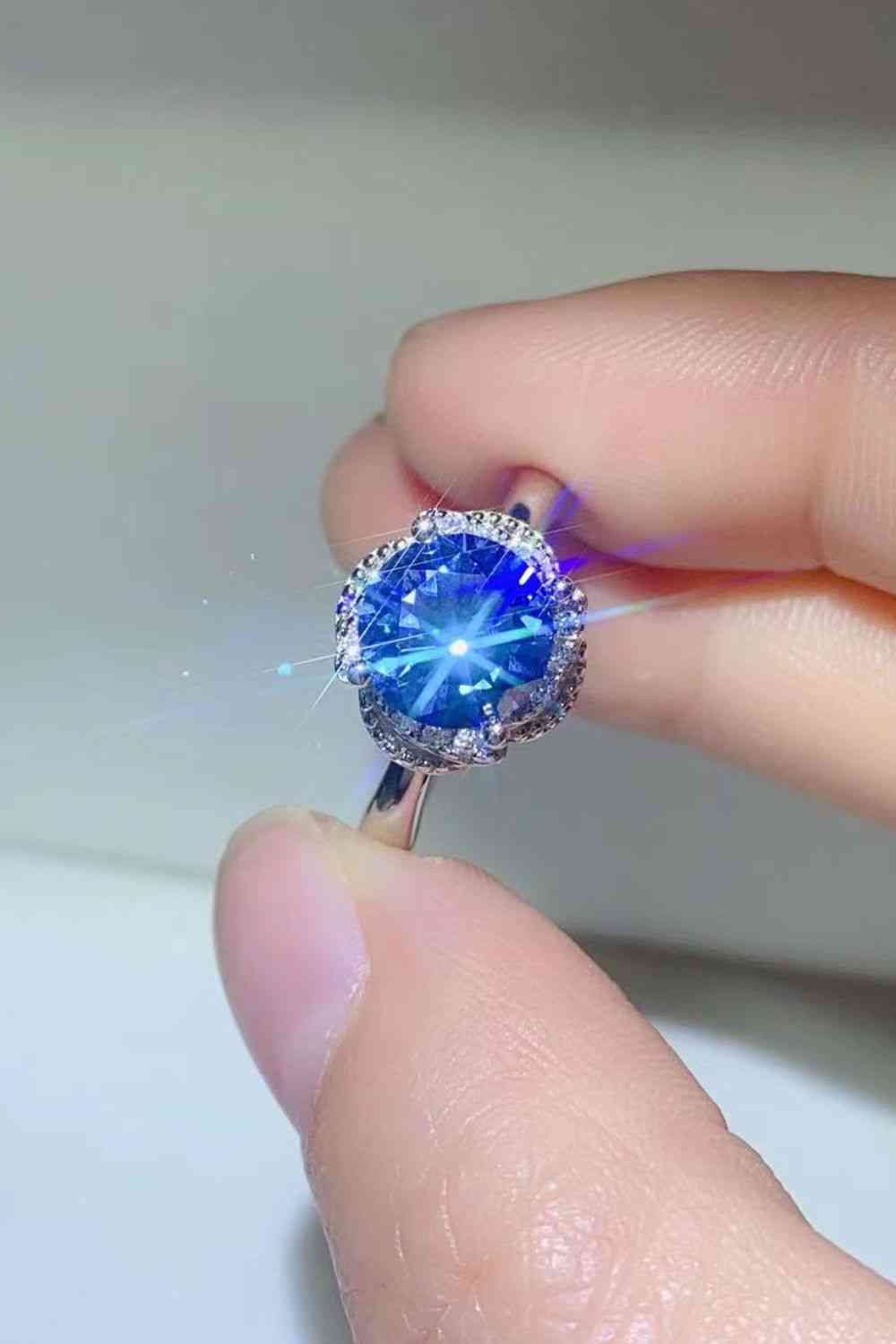 2 Carat Moissanite Contrast 925 Sterling Silver Ring - Ladyez