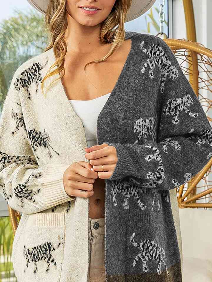 Open Front Cardigan with Pockets - Ladyez
