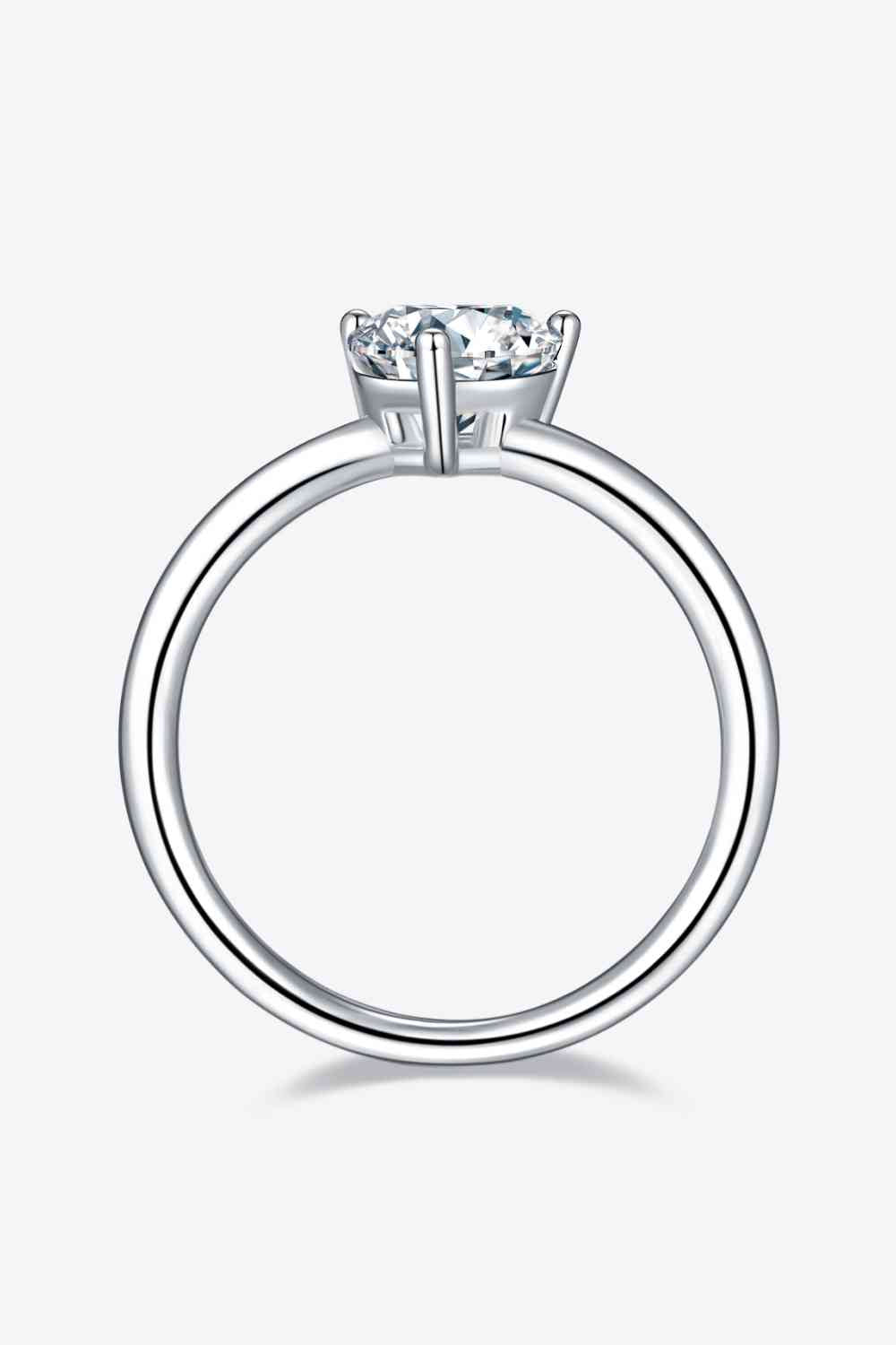 1 Carat Moissanite 925 Sterling Silver Solitaire Ring - Ladyez