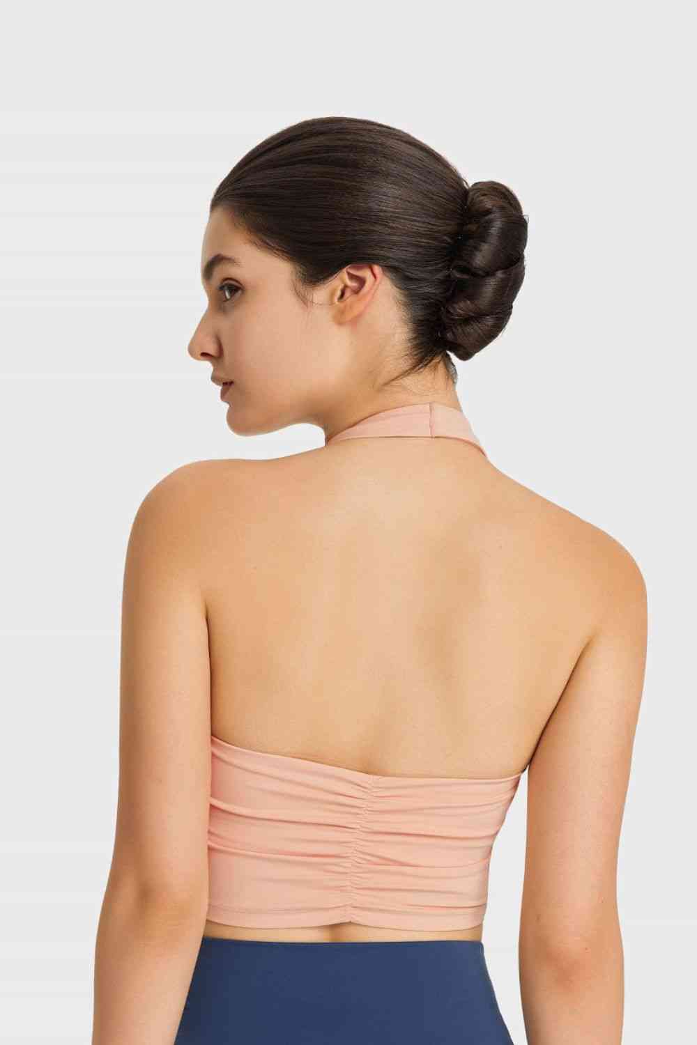 Breathable Halter Neck Sports Bra - Ladyez